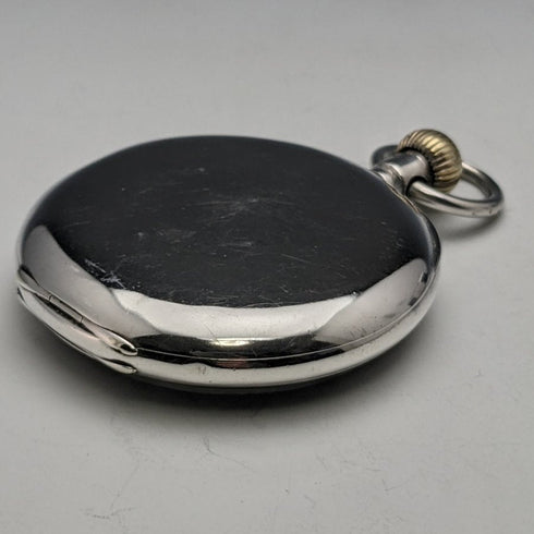 1918 antique working goods Zenith pure silver case military style pocket watch